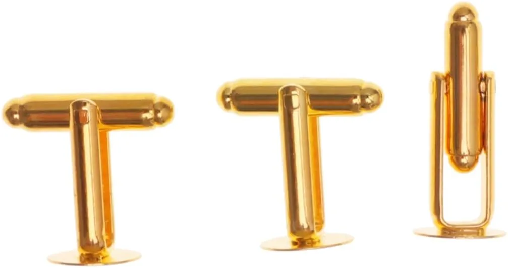 10 Pcs French Style Gold Metal Cuff Buttons Round Cufflinks for Men Versatile Fashion Accessory for Formal and Casual Occasions present for Birthdays and Father Day