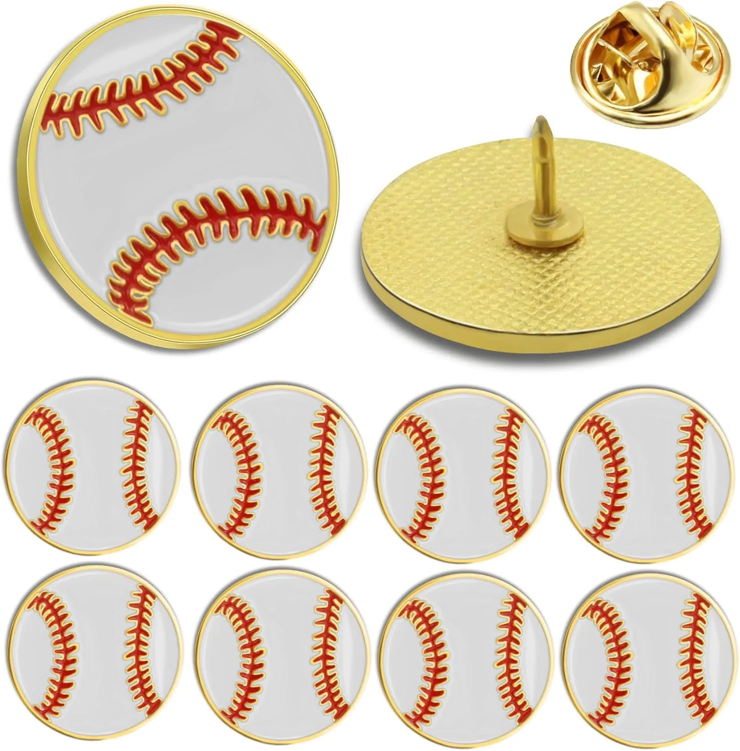 12/24/50/100Pcs Baseball Sports Enamel lapel Pin School Sports Pins For Student School Backpack Hat Decor