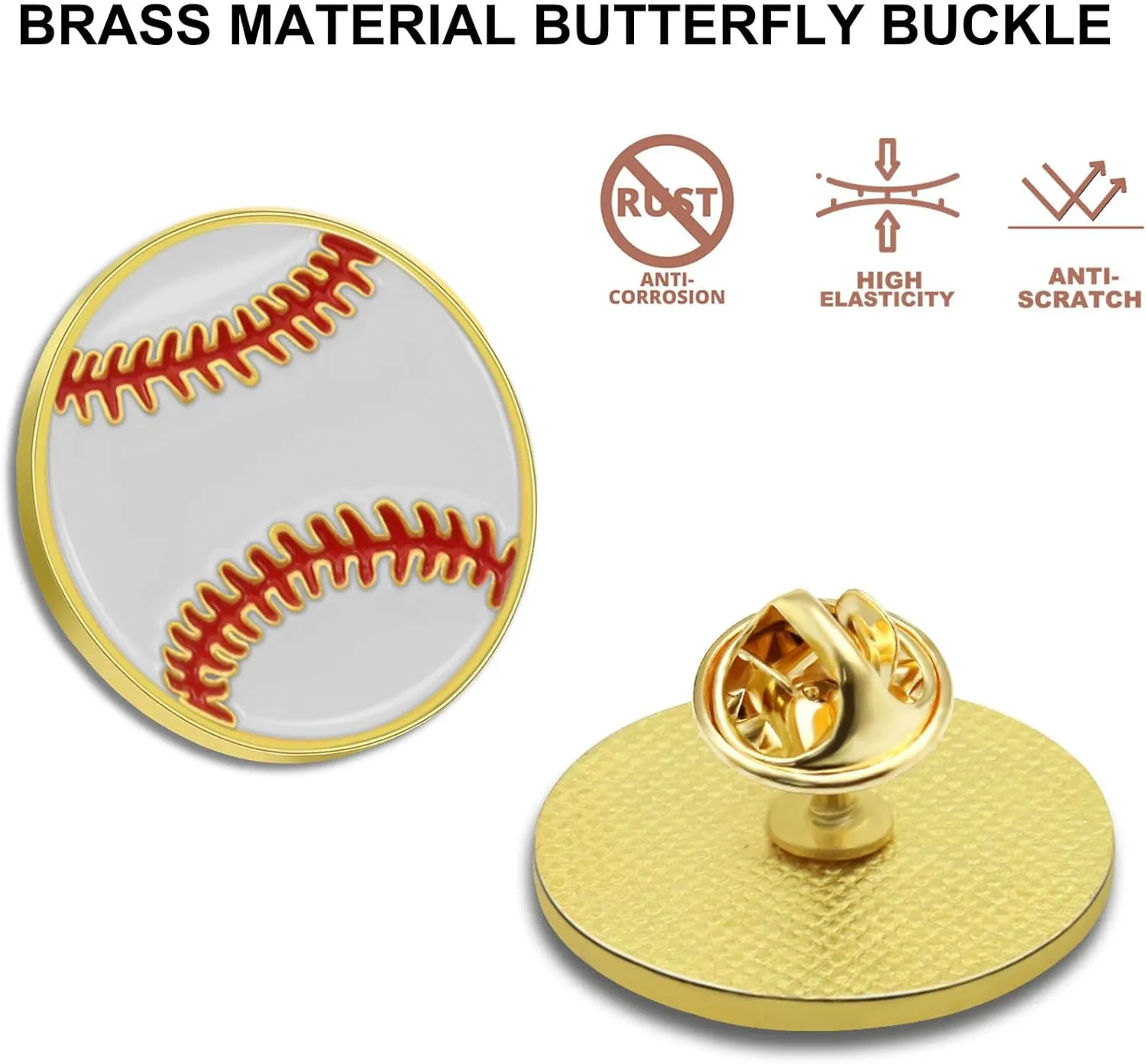 12/24/50/100Pcs Baseball Sports Enamel lapel Pin School Sports Pins For Student School Backpack Hat Decor