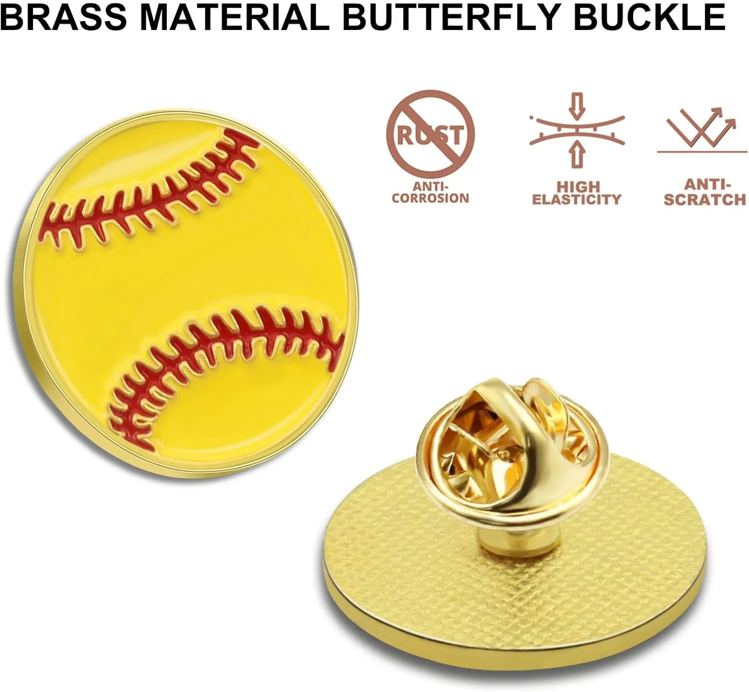 12/24/50/100Pcs Softball Sports Enamel lapel Pin School Sports Pins For Student School Backpack Hat Decor