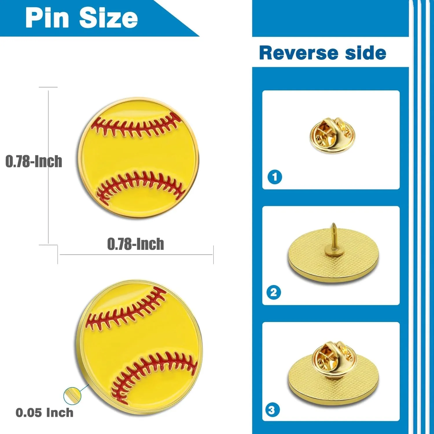 12/24/50/100Pcs Softball Sports Enamel lapel Pin School Sports Pins For Student School Backpack Hat Decor