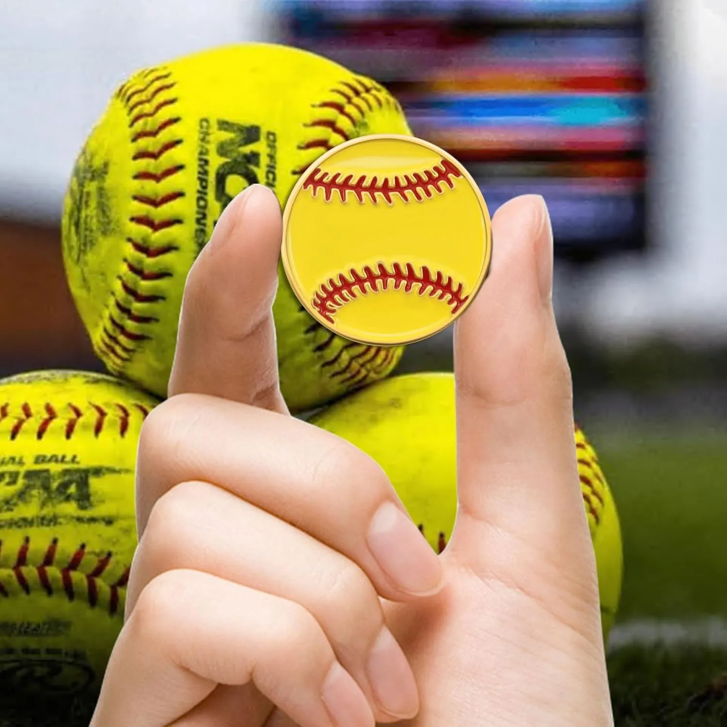 12/24/50/100Pcs Softball Sports Enamel lapel Pin School Sports Pins For Student School Backpack Hat Decor