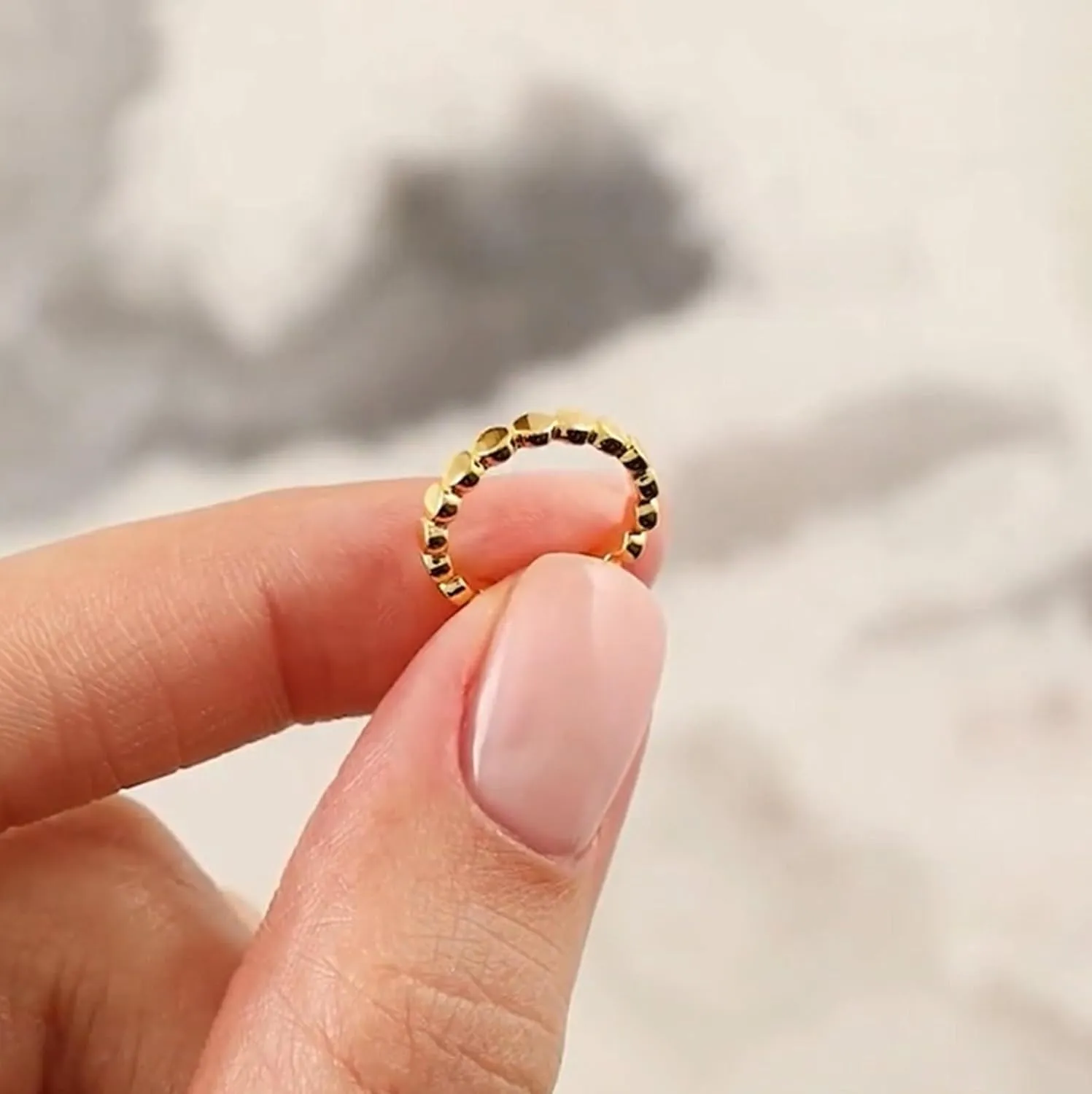 14k Gold Bead Ball Ear Cuff, Tiny Bobble Cartilage Wrap Earring, Midi Cuff for Daily Wear, Dainty Gift for Her.