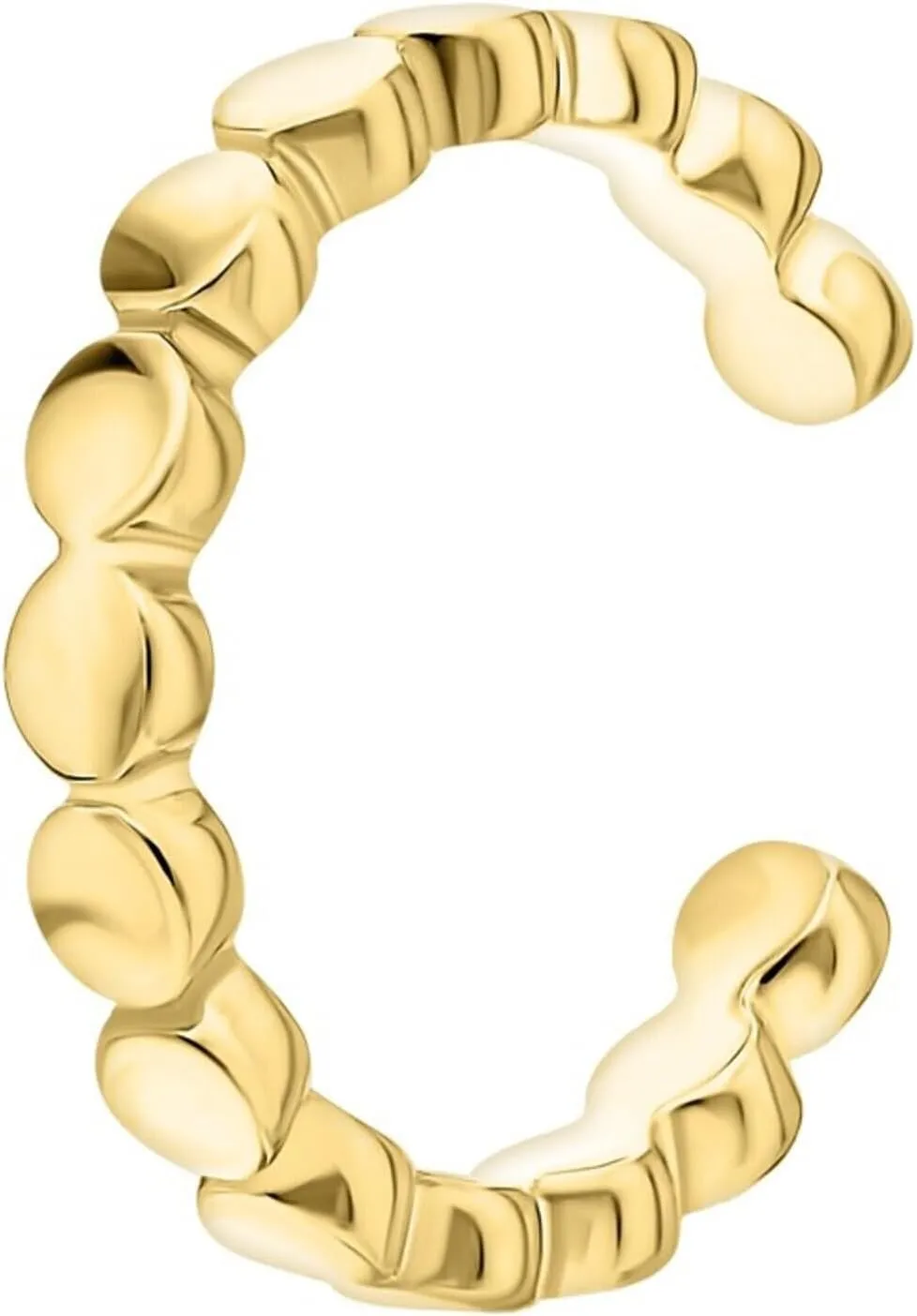 14k Gold Bead Ball Ear Cuff, Tiny Bobble Cartilage Wrap Earring, Midi Cuff for Daily Wear, Dainty Gift for Her.