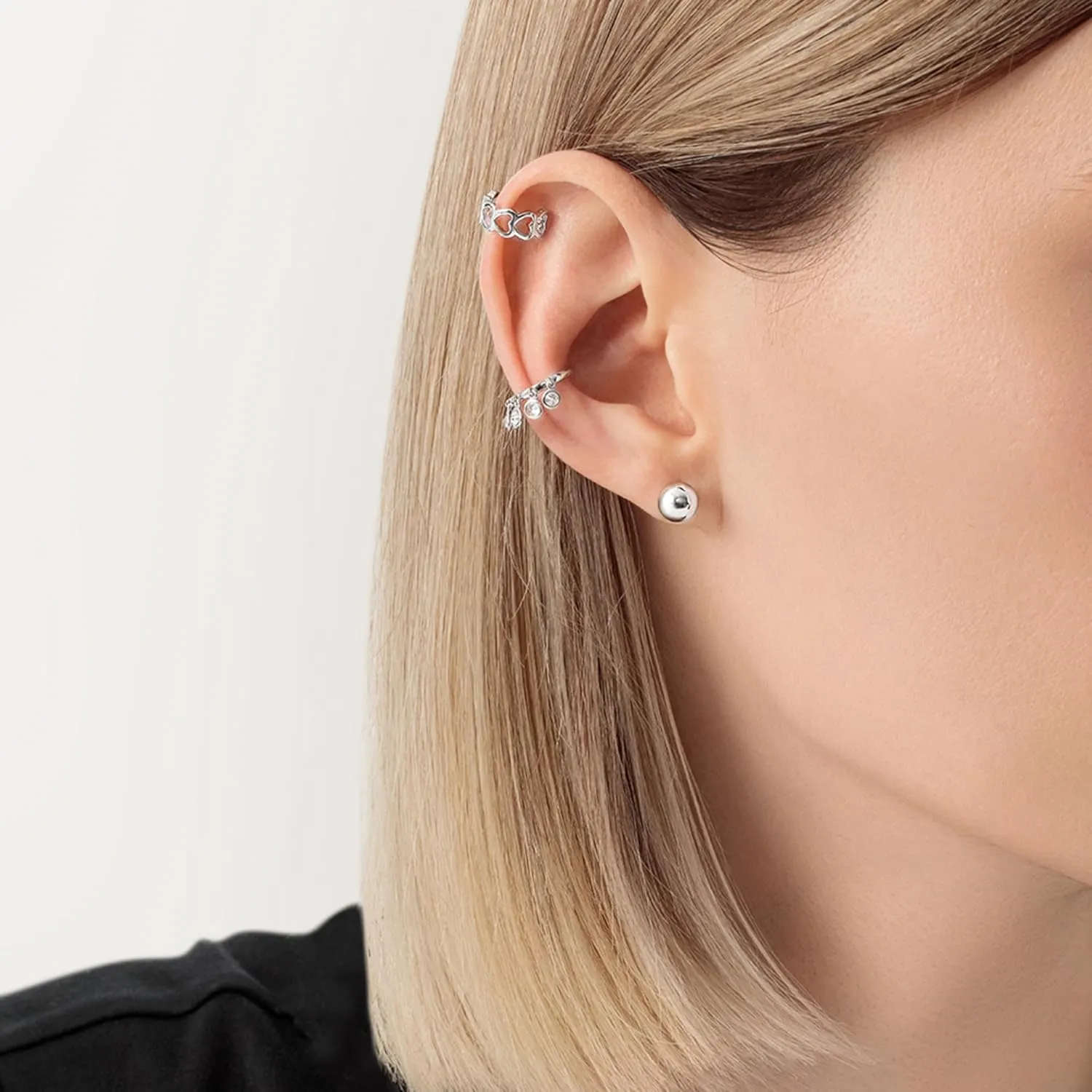 14K Gold Infinity Heart Ear Cuff  Little Heart Link Cuff Earring, Open Shaped Wrap Ear Cuff, Elegant Gift for Women
