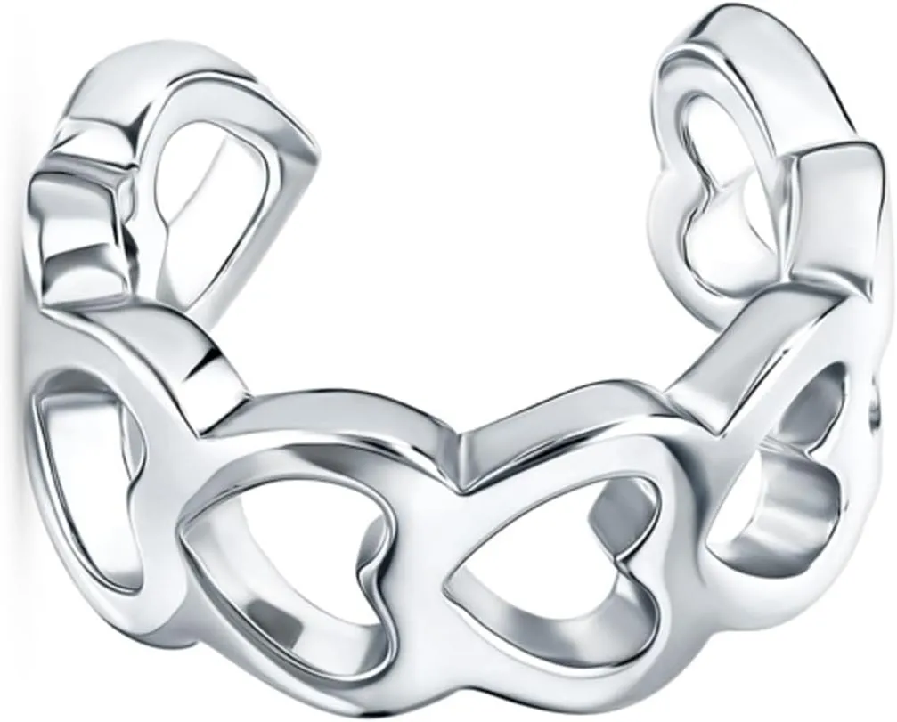 14K Gold Infinity Heart Ear Cuff  Little Heart Link Cuff Earring, Open Shaped Wrap Ear Cuff, Elegant Gift for Women