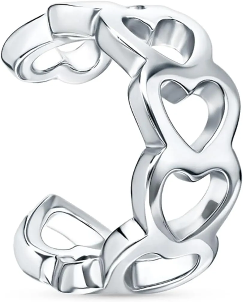 14K Gold Infinity Heart Ear Cuff  Little Heart Link Cuff Earring, Open Shaped Wrap Ear Cuff, Elegant Gift for Women