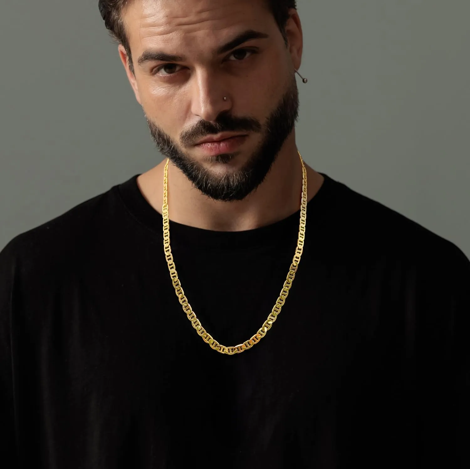 14K Gold Necklace for Women Mariner Link Chain Necklaces for Mens Non Tarnish Gold Chain for Men & Women 16" - 26 "