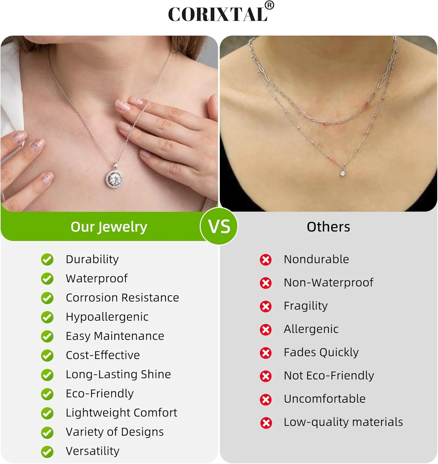 14K Gold Plated Cubic Zirconia Women's Layered Halo Necklace With Diamond Pendant