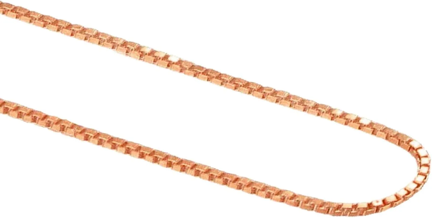 14K Real Solid Yellow or White or Rose Gold 0.7mm 0.9mm 1.1mm 1.3mm Box Chain Necklace with Lobster Clasp for Men and Women