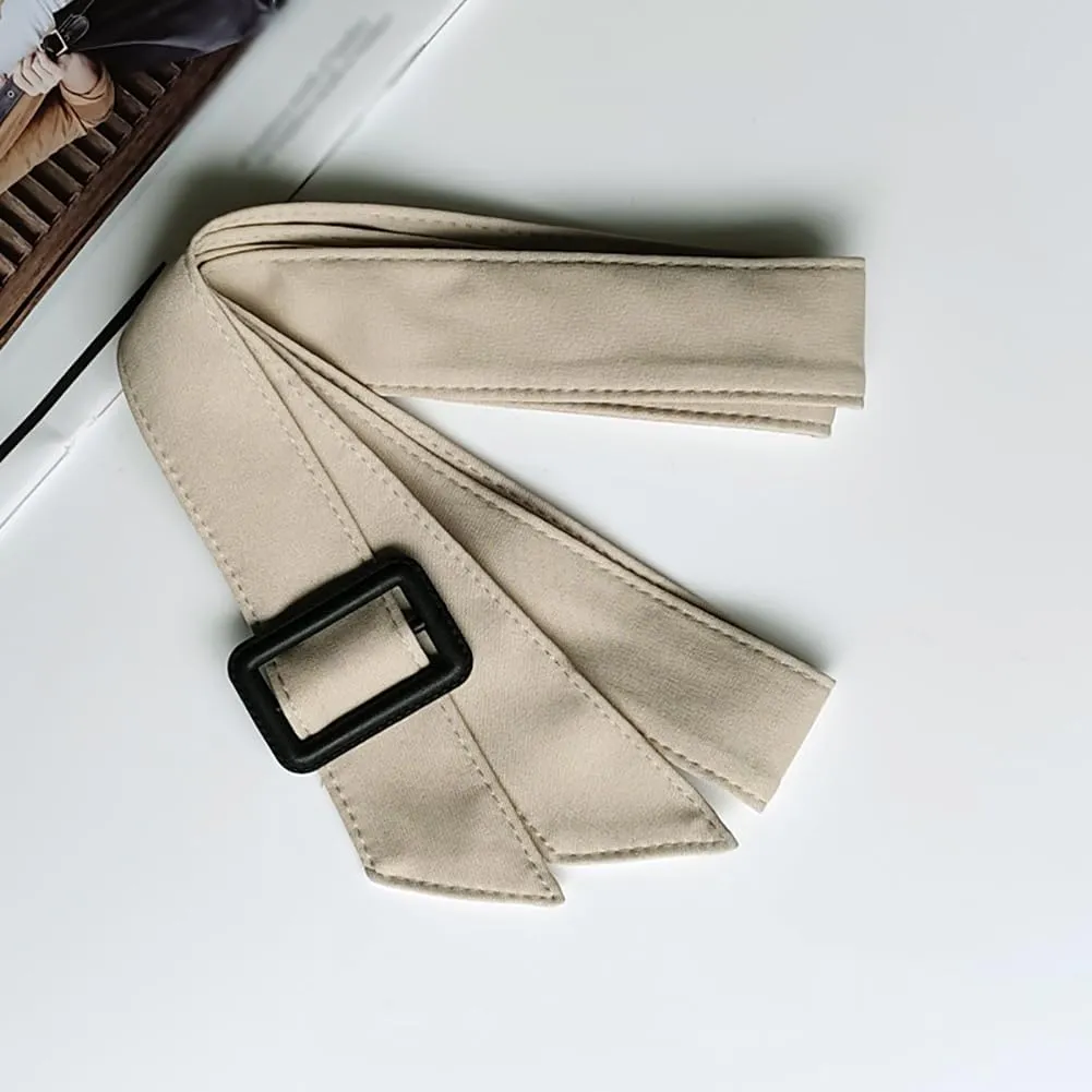 170cm Women's Trench Coat Overcoat Replacement Decorated Coat Band Outerwear Belt with Buckle Khaki