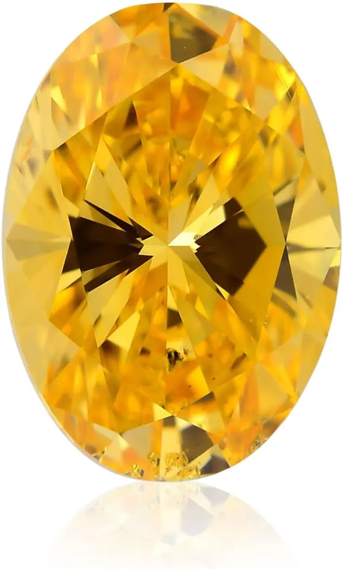 1.77 Carat Natural Fancy Vivid Orange Loose Diamond Oval Shape, SI2, GIA Certified Diamonds For Crafts Fancy Gift Precious Gemstones Real Diamonds For Personalized Jewelry Gift For Her Loose Stone