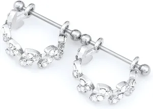 18G Nipple Piercing Jewelry, Surgical Steel Nipple Bars Clicker Nipple Barbell For Women Men 14mm, Gold and Silver, Set of 2 Pieces