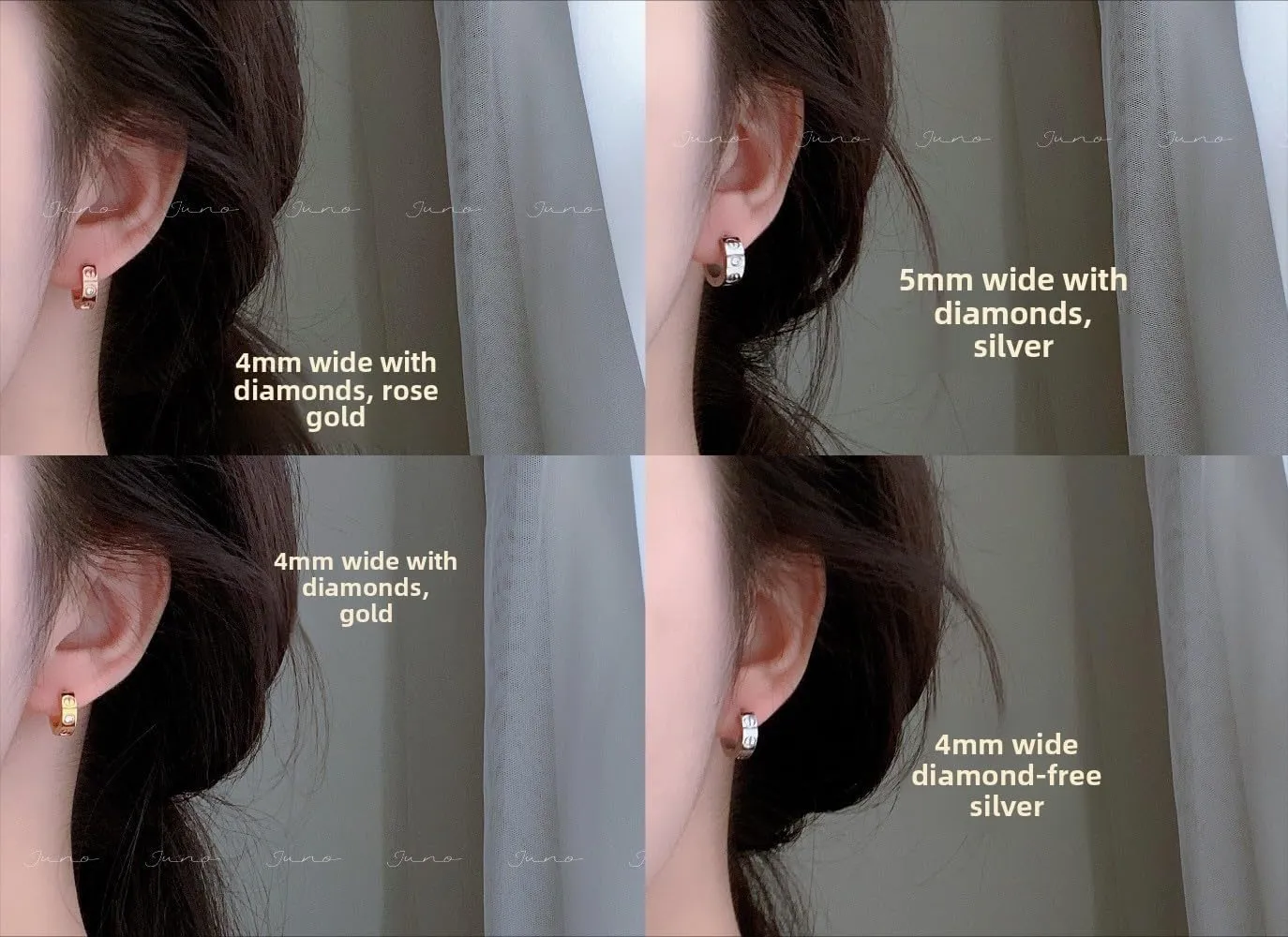 18k gold bag non-fading ear buckle simple versatile temperament earrings earrings couple