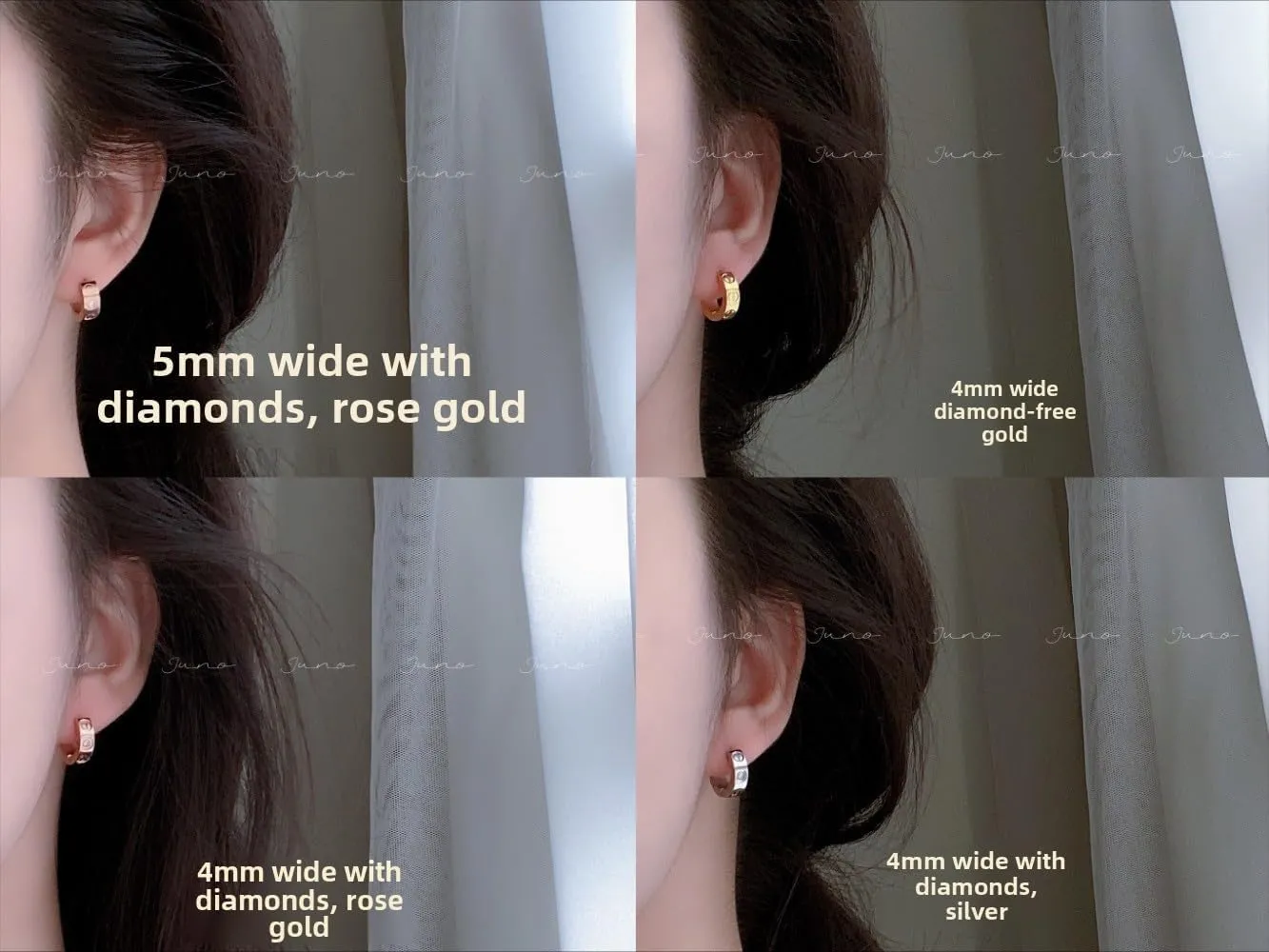 18k gold bag non-fading ear buckle simple versatile temperament earrings earrings couple