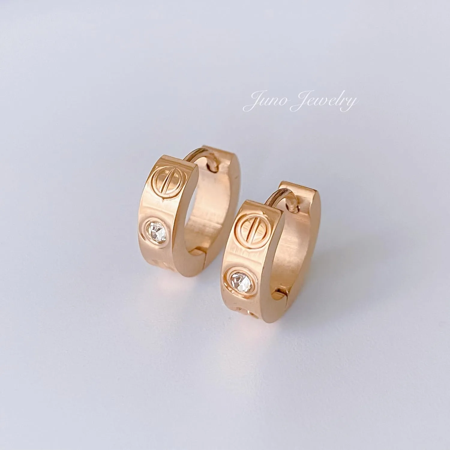 18k gold bag non-fading ear buckle simple versatile temperament earrings earrings couple