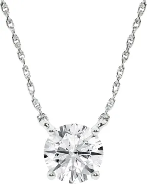 2 Carat Lab Grown Diamond Necklaces for Women | Solid 14K White Gold | GH VS SI Diamond Pendant | Ideal Gift for Her | Variety of Shapes to Choose From