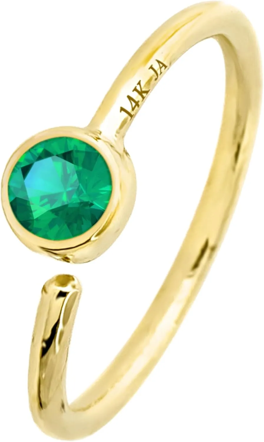 20G 14K Gold Emerald Nose Hoop Ring 0.015-0.11 carat Bezel Set Emerald 8mm Twist-open Nostril Ring Cartilage Hoop Tragus Ring Unisex