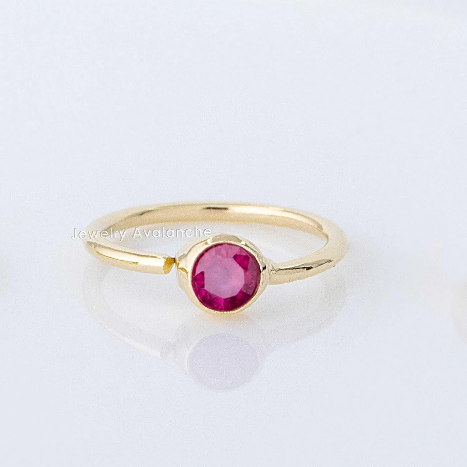 20G 14K Gold Ruby Nose Hoop Ring 0.015-0.11 carat Bezel Set Ruby 8mm Twist-open Nostril Ring Cartilage Hoop Tragus Ring Unisex