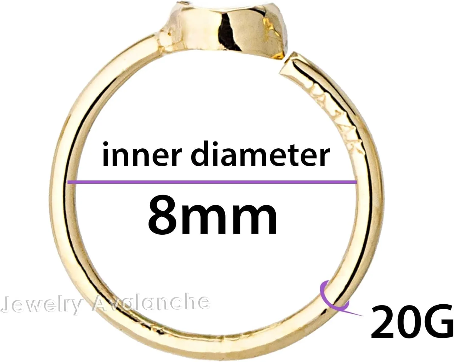 20G 14K Gold Ruby Nose Hoop Ring 0.015-0.11 carat Bezel Set Ruby 8mm Twist-open Nostril Ring Cartilage Hoop Tragus Ring Unisex