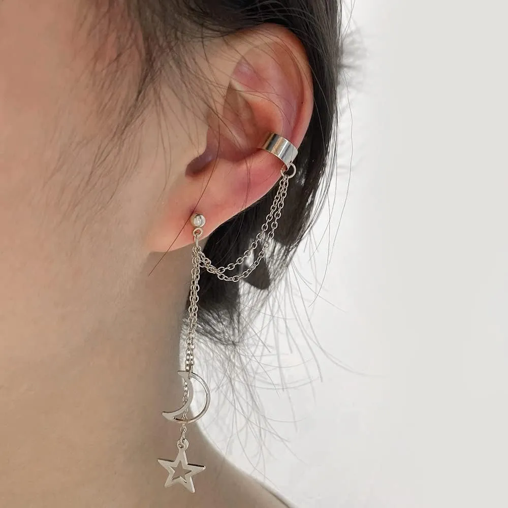 22Pcs Ear Cuffs Set for Women, No Piercing Cuff Earrings Chain Wrap Earrings Tassel Clip On Ear