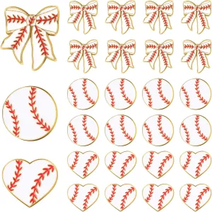 24 Pcs Baseball Sports Enamel Lapel Pin Sports Lapel Brooch Team Enamel Pins for Backpack Hat Decor School Sports Brooch Button Pins for for School Backpack Hat Decor