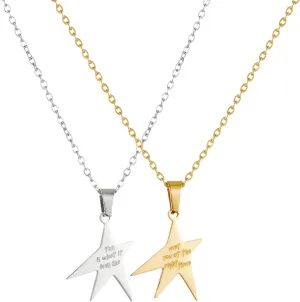 2pcs Feels Like Star Necklace Gold Silver Set GA Inspired Gift Gracie Abrams Music Album Gift Song Lyrics Gifts For Fan Friendship
