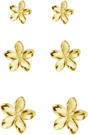 3 Pairs Gold Tiny Flower Stud Earrings 925 Sterling Silver Set for Women Girls Cute Cartilage 20g Studs Tragus Post Pin Hypoallergenic Jewelry Gifts Birthday Holiday
