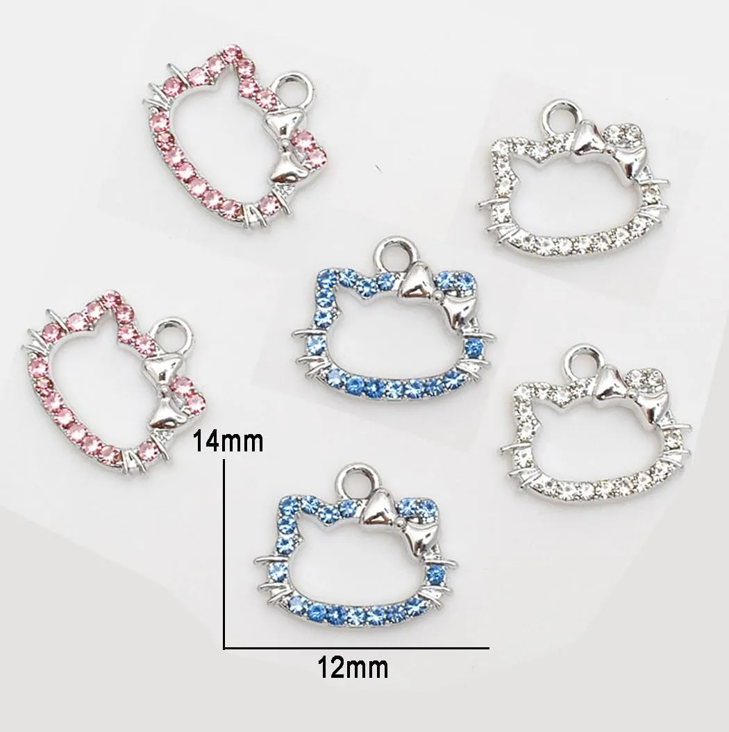 30Pcs Premium Rinestone Charms Women Bling Drop Charm for Jewelry Making Personalized Crafts Dainty Crystal Anime Charms