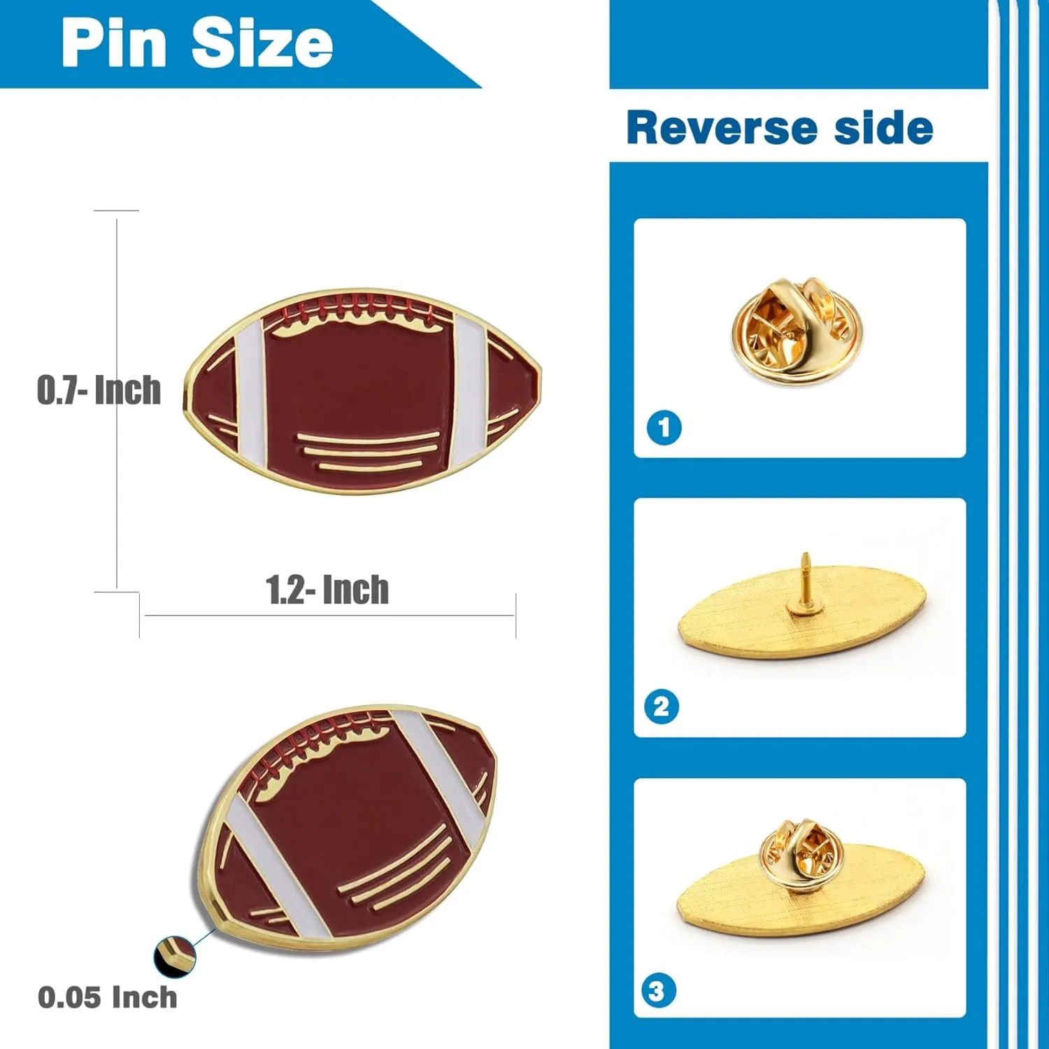 6/12/50/100Pcs Football Sports Enamel lapel Pin School Sports Pins For Student School Backpack Hat Decor