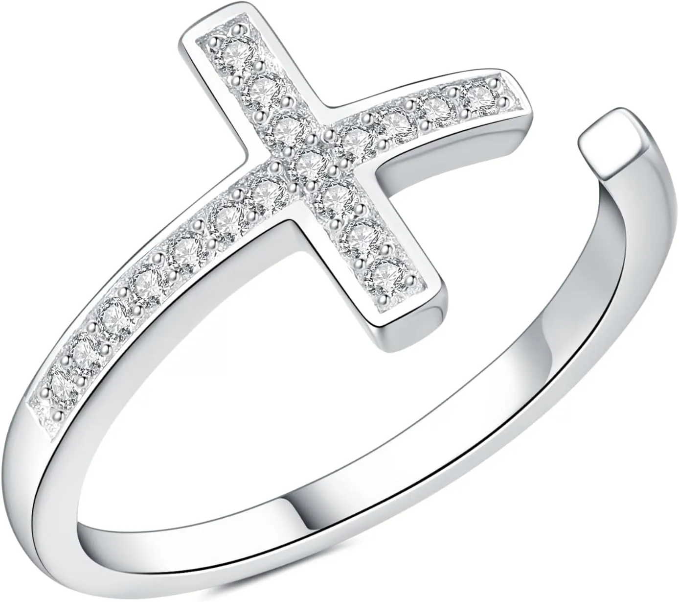 925 Sterling Silver Cross Toe Ring, Adjustable Band, Hypoallergenic Foot Jewelry for Women