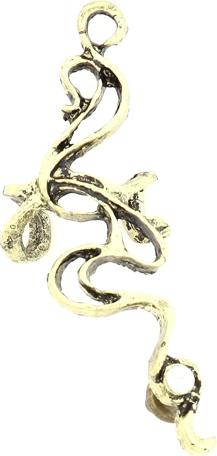 Abstract Swirl Ear Cuff Metal Wrap Gold Tone Earring CD39 Fashion Jewelry