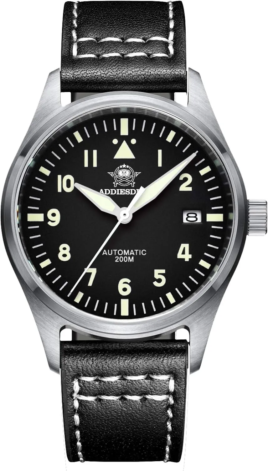 ADDIESDIVE Automatic Watches for Men Stainless Steel NH35A Movement Diver 200 M Luminescent Dial