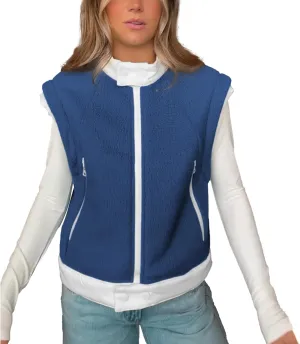 Ainangua Women Fuzzy Moto Fleece Vest Oversized Zip Up Sleeveless Sherpa Jacket Lightweight Warm Vest Top Outerwear