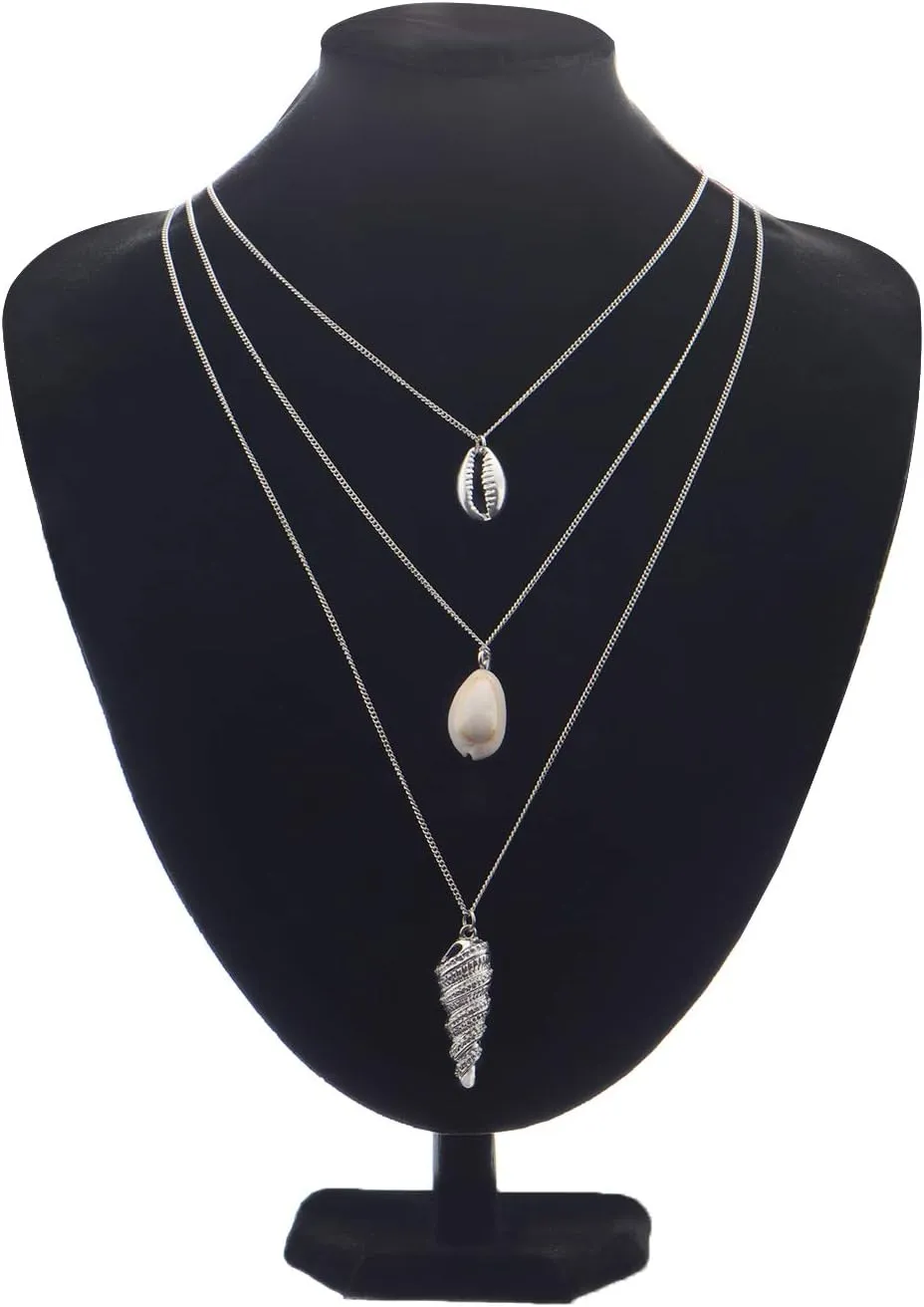 Alilang Women's Boho Layered Multi Chain Dangle Drop Charm Beach Pendant Necklace
