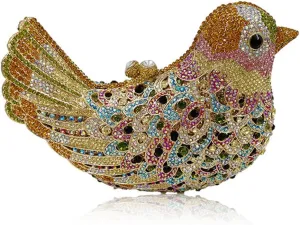 Animal Bird Women Evening Bags Colourful Crystal Clutch Bag Ladies Evening Bag Party Hard Case Bags Wedding Purse