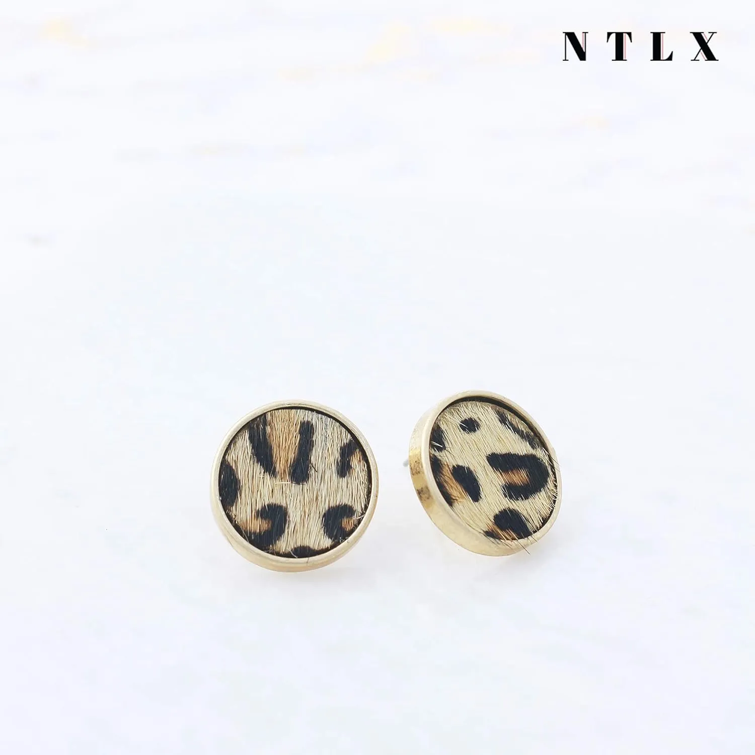 Animal Print Stud Earrings for Women  Leopard, Jaguar, Zebra, Snakeskin  Genuine Leather  Round, Oval, Teardrop - Fashion Statement Earrings - Gift Box Included