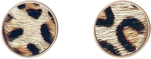 Animal Print Stud Earrings for Women  Leopard, Jaguar, Zebra, Snakeskin  Genuine Leather  Round, Oval, Teardrop - Fashion Statement Earrings - Gift Box Included