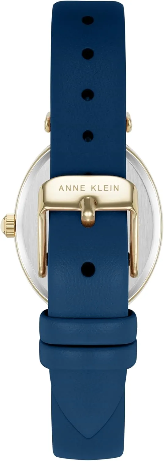 Anne Klein Women's Premium Crystal Accented Sustainable Leather Strap Watch