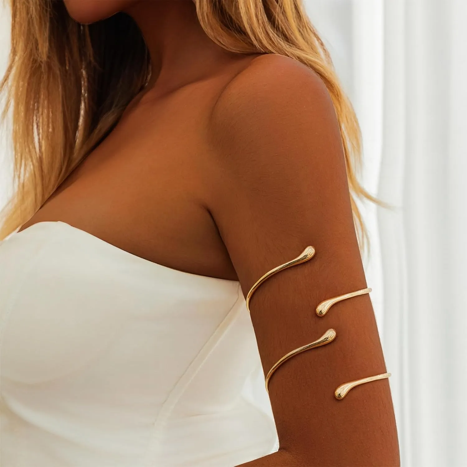 Aonklot Arm Cuff Gold Arm Cuff Jewelry Upper Arm Cuff Halloween Costumes for Women