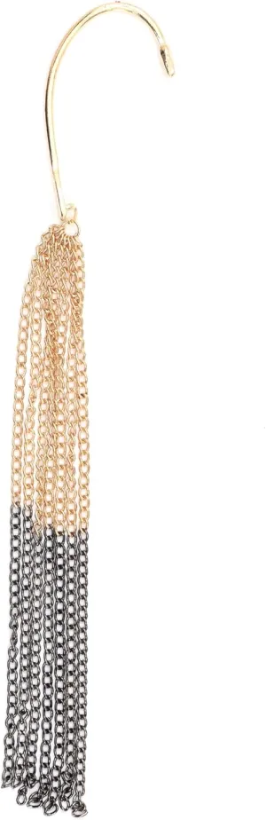 Arrow Ear Cuff Metal Wrap Two Tone Chains Fringe Chandelier CA24 Gold Tone Earring Fashion Jewelry