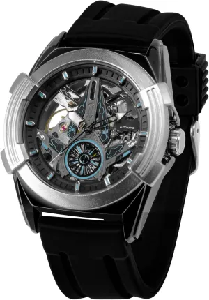 Automatic Mechanical Skeleton Watch for Men  3ATM Waterproof, Self-Winding with Luminous Hands & Skeleton Dial, Durable Silicone Strap for Sport & Casual Wear
