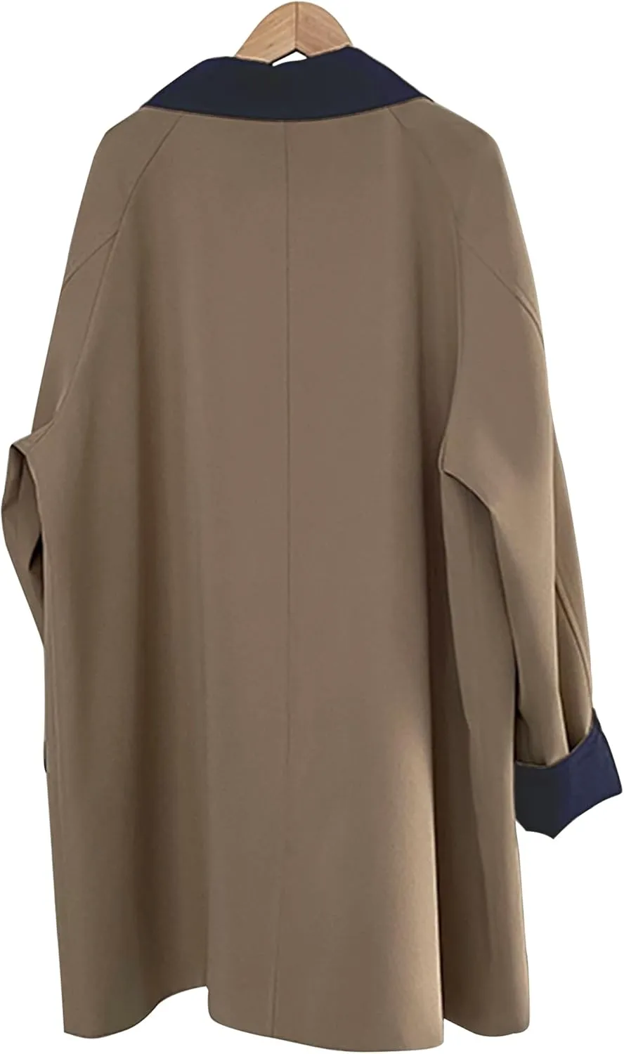 Babalet Women's Trench Coat Zip Up Button Windproof Classic Turn-down Collar Lightweight Trench Jacket Women Long Outerwear