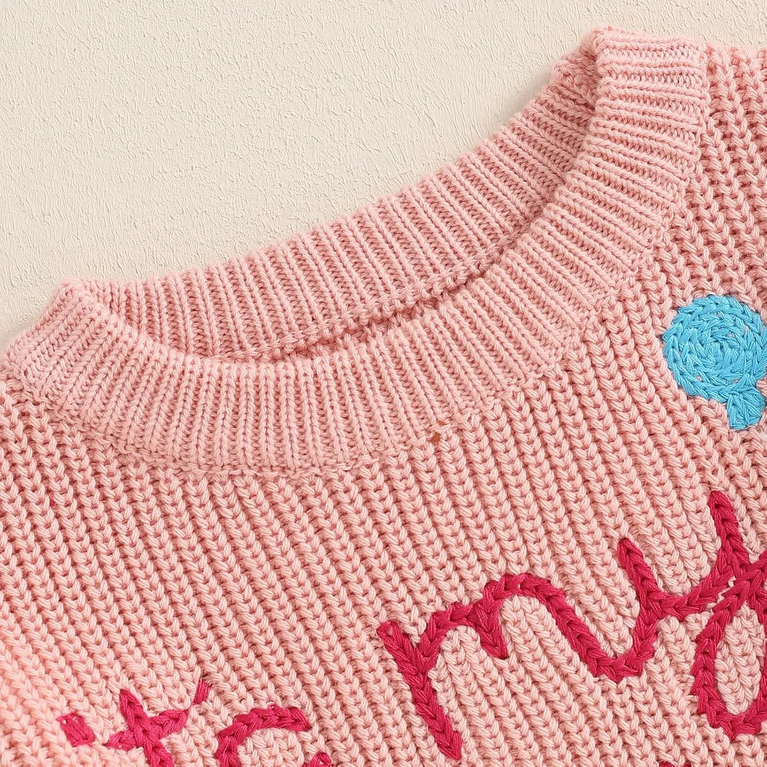 Baby Girl Cute Letter Balloon Embroidery Long Sleeve Oversized Sweater Toddler Birthday Fall Winter Outfits