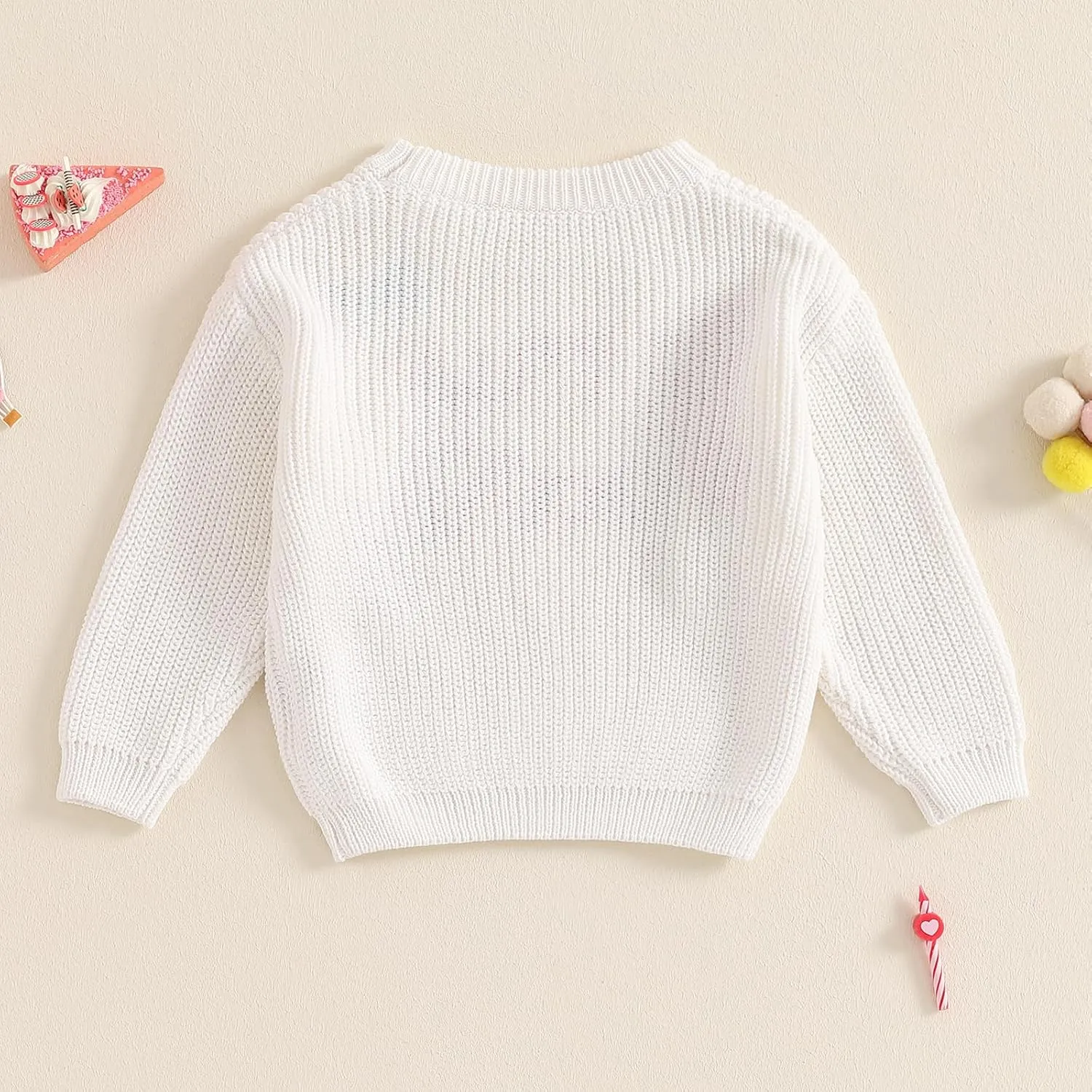 Baby Girl Cute Letter Balloon Embroidery Long Sleeve Oversized Sweater Toddler Birthday Fall Winter Outfits