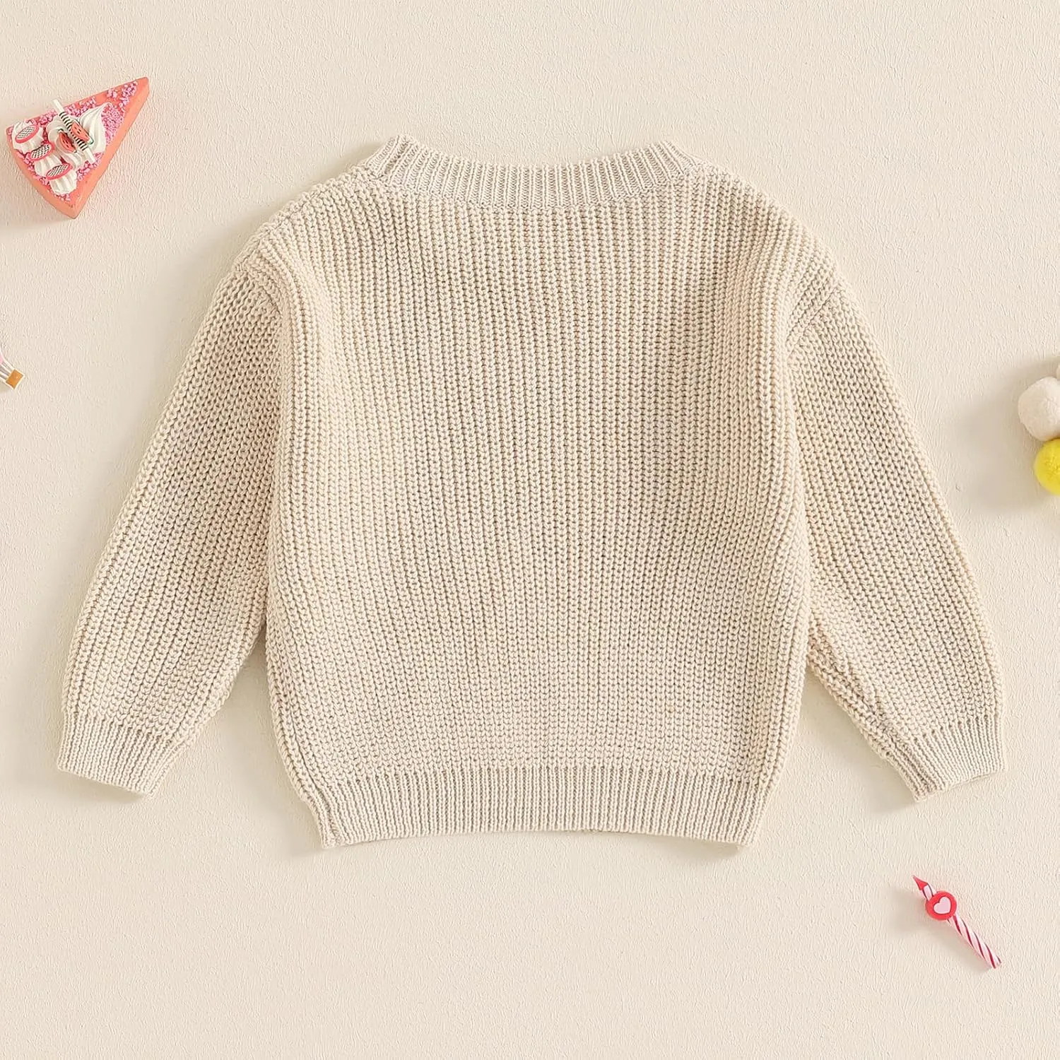 Baby Girl Cute Letter Balloon Embroidery Long Sleeve Oversized Sweater Toddler Birthday Fall Winter Outfits