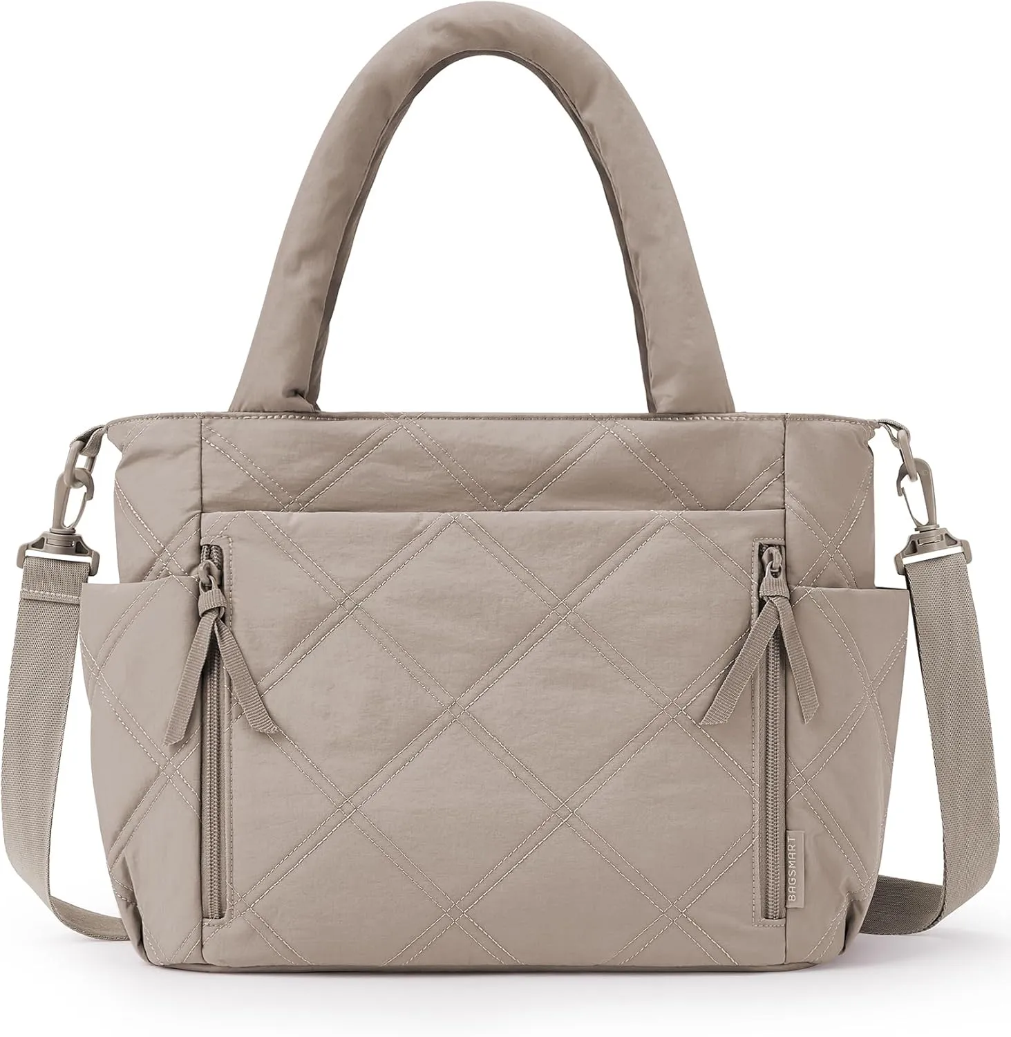 BAGSMART Tote Bag for Women, Puffer Tote Bag with Zipper, Shoulder Bag Handbag Quilted Tote Bag for Travel, Sport, Work
