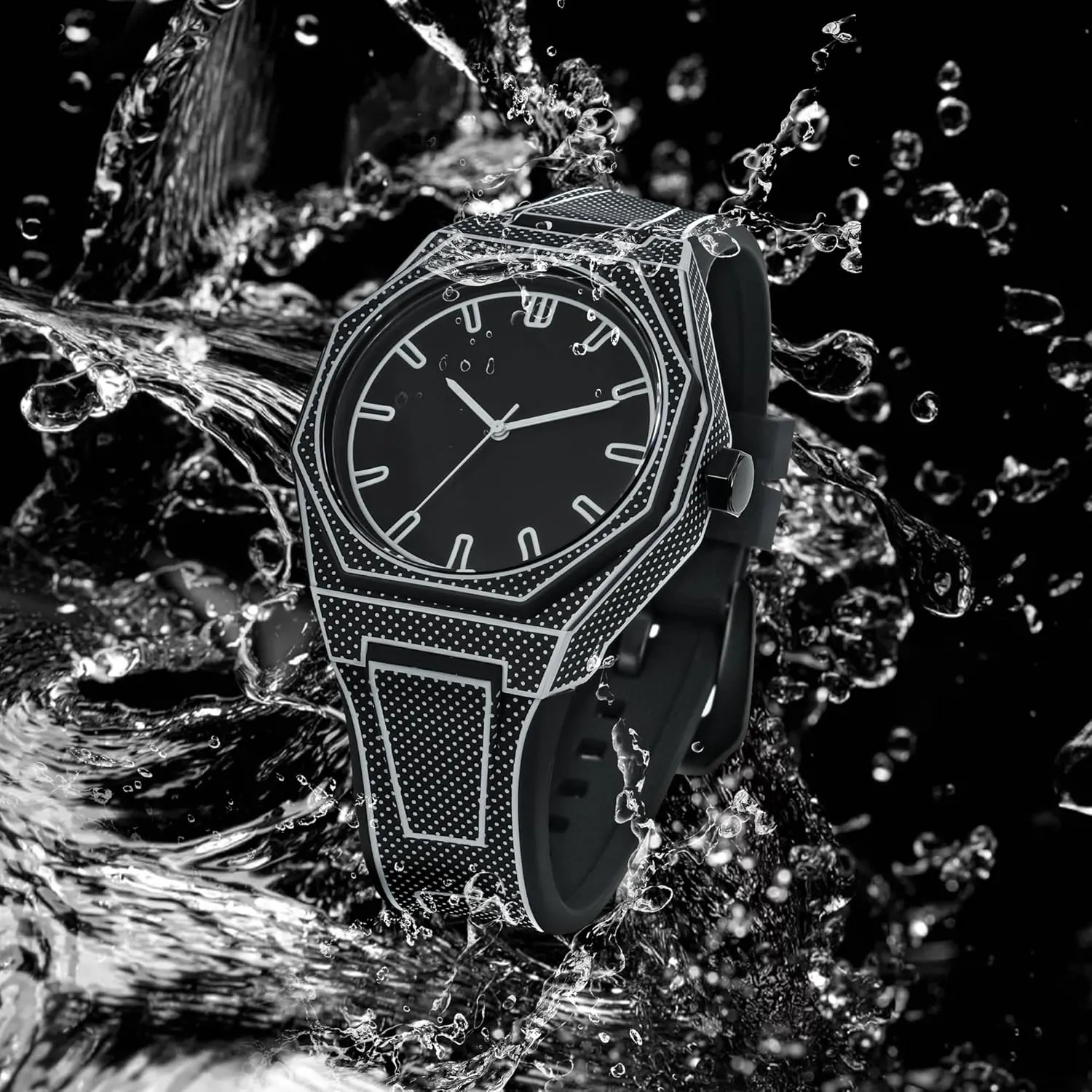 BARAMON Watches for Men Fashion Sketch Anime Series Quartz Analog Watch Stylish Creative Minimalist Casual Men's Wristwatch Waterproof Sport Silicone Band