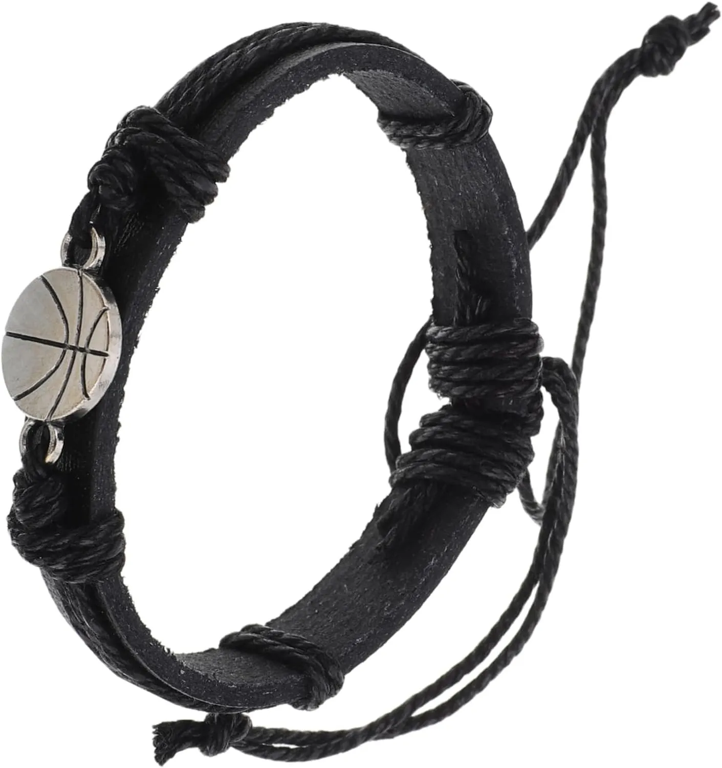 Basketball Theme Party Favor Sports Friendship Bracelet Men's Elegant Vintage Leather Wristband