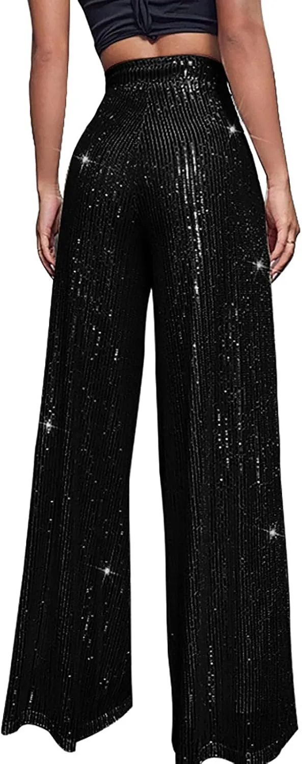 Bell Bottom Pants for Women Cloth High Sequin Women Foot Sexy Pants Fashion Waisted Tape Trousers Lounge Workout